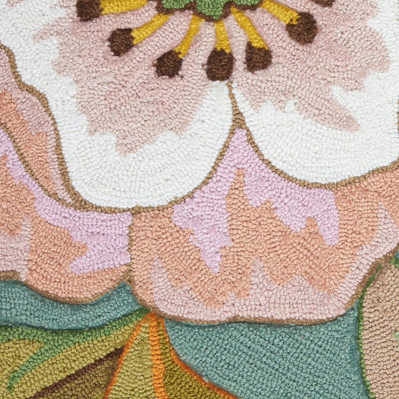 Andover Mills™ Modoc Handmade Hand Hooked Performance Aqua Blue/Green